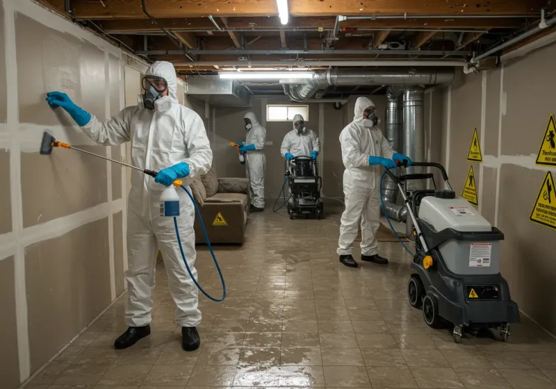 Basement Moisture Removal and Structural Drying process in Plainsboro Center, NJ